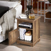 SoBuy FBT151-BR Masă Noptieră, Masă Laterală, Masă Consolă cu 1 Ușă pentru Living, Dormitor, L45 x l40 x H59 cm