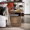 SoBuy FBT151-BR Masă Noptieră, Masă Laterală, Masă Consolă cu 1 Ușă pentru Living, Dormitor, L45 x l40 x H59 cm
