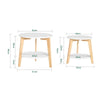SoBuy FBT75-W Set de 2-Alb și Lemn Măsuță Rotundă de Cafea Măsuță Laterală Rotundă
