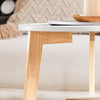 SoBuy FBT75-W Set de 2-Alb și Lemn Măsuță Rotundă de Cafea Măsuță Laterală Rotundă