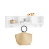 SoBuy FHK35-W Cuier de Perete, Etajeră de Depozitare, Mobilier de Hol cu 3 Compartimente și 3 Cârlige pentru Hol, Intrare, Living, Birou și Dormitor, Alb, L100xP20xH30 cm
