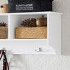 SoBuy FHK35-W Cuier de Perete, Etajeră de Depozitare, Mobilier de Hol cu 3 Compartimente și 3 Cârlige pentru Hol, Intrare, Living, Birou și Dormitor, Alb, L100xP20xH30 cm