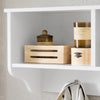 SoBuy FHK35-W Cuier de Perete, Etajeră de Depozitare, Mobilier de Hol cu 3 Compartimente și 3 Cârlige pentru Hol, Intrare, Living, Birou și Dormitor, Alb, L100xP20xH30 cm