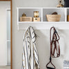 SoBuy FHK35-W Cuier de Perete, Etajeră de Depozitare, Mobilier de Hol cu 3 Compartimente și 3 Cârlige pentru Hol, Intrare, Living, Birou și Dormitor, Alb, L100xP20xH30 cm