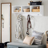 SoBuy FHK35-W Cuier de Perete, Etajeră de Depozitare, Mobilier de Hol cu 3 Compartimente și 3 Cârlige pentru Hol, Intrare, Living, Birou și Dormitor, Alb, L100xP20xH30 cm