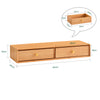 SoBuy FHK37-N Etajeră suspendată flotantă cu 2 sertare, pentru Dormitor, Hol și Living, Fag Masiv, L60 × l20 × H10 cm, Natural