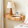 SoBuy FHK37-N Etajeră suspendată flotantă cu 2 sertare, pentru Dormitor, Hol și Living, Fag Masiv, L60 × l20 × H10 cm, Natural