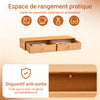 SoBuy FHK37-N Etajeră suspendată flotantă cu 2 sertare, pentru Dormitor, Hol și Living, Fag Masiv, L60 × l20 × H10 cm, Natural