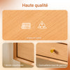 SoBuy FHK37-N Etajeră suspendată flotantă cu 2 sertare, pentru Dormitor, Hol și Living, Fag Masiv, L60 × l20 × H10 cm, Natural