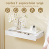 Prévente SoBuy FHK38-W Étagère Murale Flottante avec tiroir & éclairage LED à détecteur de Mouvement, pour Chambre, entrée & Salon, à Piles, L60 × P20 × H8 cm, Blanc