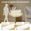 Prévente SoBuy FHK38-W Étagère Murale Flottante avec tiroir & éclairage LED à détecteur de Mouvement, pour Chambre, entrée & Salon, à Piles, L60 × P20 × H8 cm, Blanc