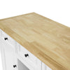 SoBuy FKW101-WN Desserte de Cuisine à Roulettes avec Plan de Travail, 3 Tiroirs, 2 Étagères et 2 Portes, Charge 50 kg – 115x46x91 cm, Blanc et Naturel