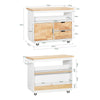 SoBuy FKW107-II-WN Desserte Roulante Chariot de Cuisine à roulettes Chariot de Service avec Etagère à Epices, 1 Porte et 2 tiroirs