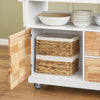SoBuy FKW107-II-WN Desserte Roulante Chariot de Cuisine à roulettes Chariot de Service avec Etagère à Epices, 1 Porte et 2 tiroirs