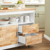 SoBuy FKW107-II-WN Desserte Roulante Chariot de Cuisine à roulettes Chariot de Service avec Etagère à Epices, 1 Porte et 2 tiroirs