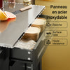 SoBuy FKW110-SCH Cărucior de bucătărie cu roți, Mobilier de bucătărie, Comodă joasă de bucătărie, Corp de depozitare mic de bucătărie cu blat de lucru 80×90×46 cm, Negru