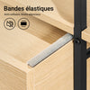 SoBuy FKW111-N Cărucior de Bucătărie din Lemn Natural și Metal Negru – Cărucior cu Sertare și Rafturi – Mobilier de Bucătărie cu Roți și Blat de Lucru – Stil Scandinav 89x53x37cm