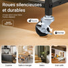 SoBuy FKW111-N Cărucior de Bucătărie din Lemn Natural și Metal Negru – Cărucior cu Sertare și Rafturi – Mobilier de Bucătărie cu Roți și Blat de Lucru – Stil Scandinav 89x53x37cm