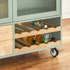 Desserte cuisine SoBuy FKW114-GR – intérieur des armoires avec étagères réglables
