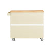 SoBuy Cărucior de bucătărie cu 2 uși de sticlă credință de bucătărie cu roți bej 109x38x92cm fkw114-mi