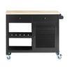 SoBuy CROLLEY CROLLEY Bucătărie Spinning Credenza Cutters bucătărie Bucătărie Black Bredenza 105x40x85.5cm FKW115-SH