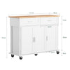 SoBuy Bucătărie cărucioare Insula Bucătăriei Bucătărie credință cu roți mobile bucătărie albă 117x40x91cm FKW116-Down