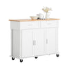 SoBuy Bucătărie cărucioare Insula Bucătăriei Bucătărie credință cu roți mobile bucătărie albă 117x40x91cm FKW116-Down