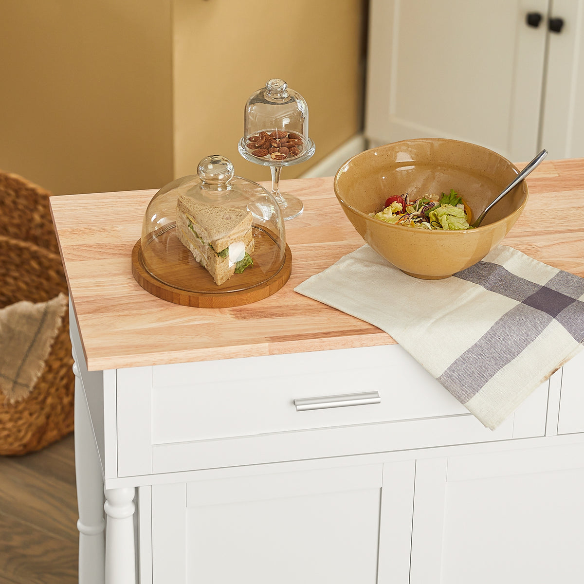 SoBuy FKW116-WN Desserte sur roulettes, Chariot de Cuisine