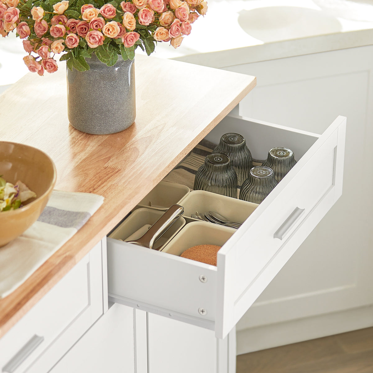 SoBuy FKW116-WN Desserte sur roulettes, Chariot de Cuisine