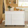 SoBuy Bucătărie cărucioare Insula Bucătăriei Bucătărie credință cu roți mobile bucătărie albă 117x40x91cm FKW116-Down