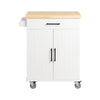 SoBuy Capacul bucătăriei de bucătărie cu roți cu sertar și 2 uși 74.5x45.5x91cm FKW119-Down
