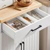 SoBuy Capacul bucătăriei de bucătărie cu roți cu sertar și 2 uși 74.5x45.5x91cm FKW119-Down