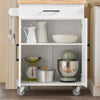 SoBuy Capacul bucătăriei de bucătărie cu roți cu sertar și 2 uși 74.5x45.5x91cm FKW119-Down