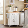 SoBuy Capacul bucătăriei de bucătărie cu roți cu sertar și 2 uși 74.5x45.5x91cm FKW119-Down