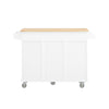SoBuy Bucătărie bucătărie bucătărie cu 2 uși de sticlă și 3 sertare cărucioare de bucătărie alb -tablă tip bufet 128.5x45.5x92cm FKW120 -Own