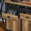 SoBuy FKW122-SCH Desserte de Cuisine à roulettes Chariot de Cuisine, 1 Porte-Bouteilles, 2 Tiroirs et 2 Portes