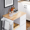 Prévente SoBuy FKW123-WN Petit Îlot de Cuisine Gain de Place sur Roulettes, Plan de Travail en Bois d'Hévéa, Meuble Compact avec Tiroirs et Rangement – 72x40x84cm, Blanc