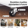 SoBuy FKW124-WN Meuble Cuisine à roulettes avec Plan de Travail Desserte Cuisine avec tiroirs, Placard, Barre latérale Meuble de Rangement Bas Cuisine Micro-Onde en Bois de Caoutchouc 90x40x90cm