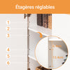 SoBuy FKW124-WN Meuble Cuisine à roulettes avec Plan de Travail Desserte Cuisine avec tiroirs, Placard, Barre latérale Meuble de Rangement Bas Cuisine Micro-Onde en Bois de Caoutchouc 90x40x90cm