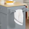 SoBuy FKW129-HG îlot Central Cuisine Pliant avec Roues cachées 115x68,7x91 cm | Desserte cuisine avec 2 tiroirs, étagères réglables et porte-serviette, 98 kg, MDF/PB, cuisine et terrasse