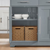 SoBuy FKW129-HG îlot Central Cuisine Pliant avec Roues cachées 115x68,7x91 cm | Desserte cuisine avec 2 tiroirs, étagères réglables et porte-serviette, 98 kg, MDF/PB, cuisine et terrasse