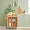 SoBuy Bucătărie Trollery Crepian bucătărie din lemn bucătărie cu roți FKW13-N