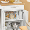 SoBuy Carte de bucătărie Gătit bucătărie albă bucătărie cu roți FKW13-WW