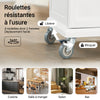 SoBuy FKW13-WN Desserte de Cuisine à Roulettes avec Plateau en Bambou, 1 Tiroir et 2 Portes, Chariot de Service pour Cuisine ou Restaurant – 66x45x91 cm, Blanc et Naturel