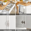 SoBuy FKW13-WN Desserte de Cuisine à Roulettes avec Plateau en Bambou, 1 Tiroir et 2 Portes, Chariot de Service pour Cuisine ou Restaurant – 66x45x91 cm, Blanc et Naturel