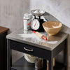 SoBuy FKW22-SCH Cărucior de Bucătărie cu Roți, cu Blat din INOX, 1 Sertar, 1 Etajeră și 2 Uși, Cărucior Multifuncțional – 60x45x92 cm, Negru