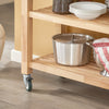 SoBuy Bucătărie din bucătărie din lemn de bucătărie bucătărie cu roți FKW24-N