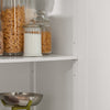 SoBuy FKW30-II-W Desserte sur roulettes, Meuble Chariot de Cuisine de Service Roulant avec 3 tiroir et 1 Grande Armoire de Rangement, Plateau en Acier