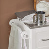 SoBuy FKW30-II-W Desserte sur roulettes, Meuble Chariot de Cuisine de Service Roulant avec 3 tiroir et 1 Grande Armoire de Rangement, Plateau en Acier