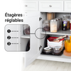 SoBuy FKW33-W Cărucior de Bucătărie XXL pe Roți cu Blat din INOX, 3 Sertare și Sistem de Sortare a Deșeurilor, Sarcină 50 kg – 133x48x95 cm, Alb
